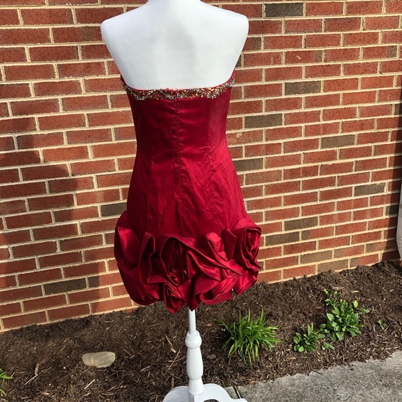 Jovani Strapless Rosette Prom Dress - Picture 2 of 4